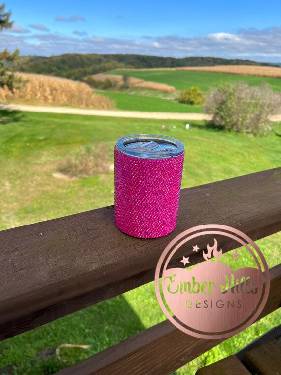 Neon Pink Rhinestone Tumbler