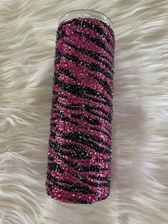 Zebra Rhinestone Tumbler