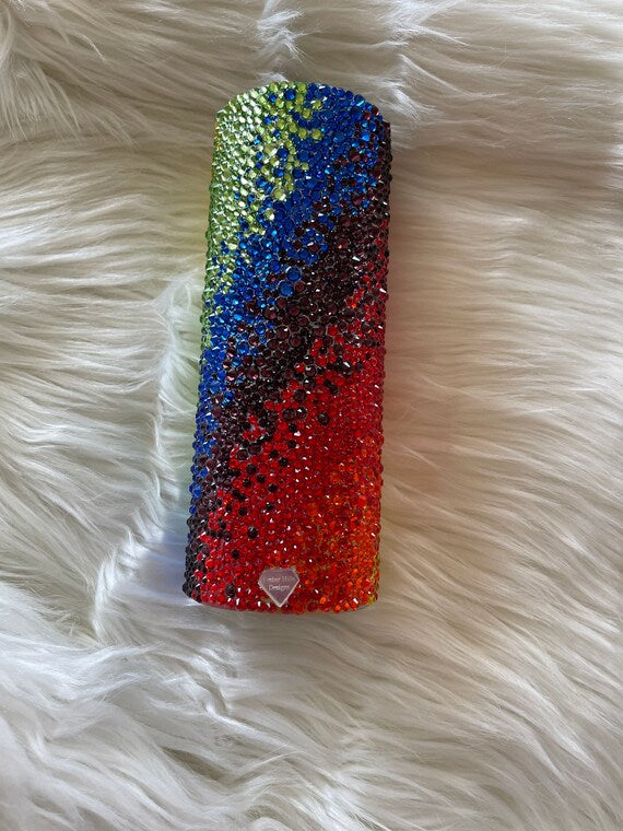 Rainbow Rhinestone Tumbler