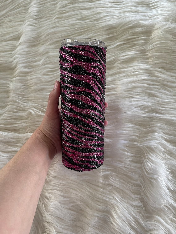 Zebra Rhinestone Tumbler