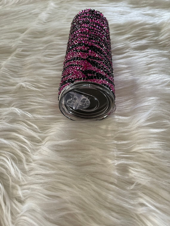 Zebra Rhinestone Tumbler