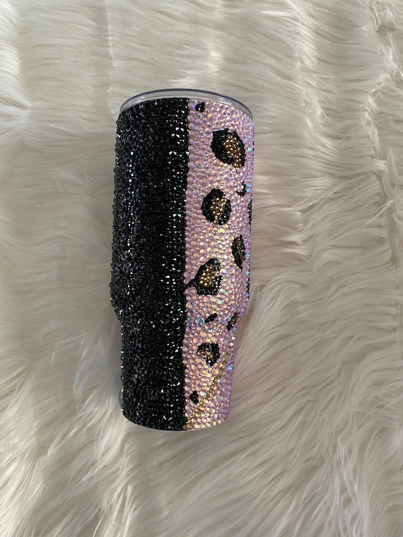 Split Pink Leopard Tumbler