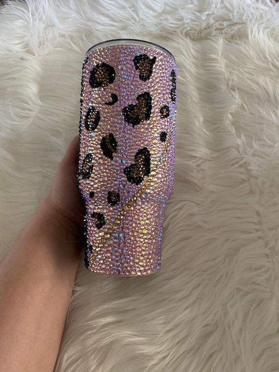 Split Pink Leopard Tumbler