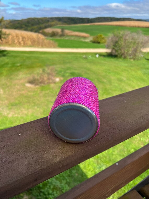 Neon Pink Rhinestone Tumbler