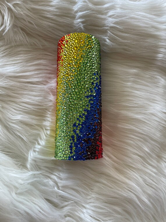 Rainbow Rhinestone Tumbler