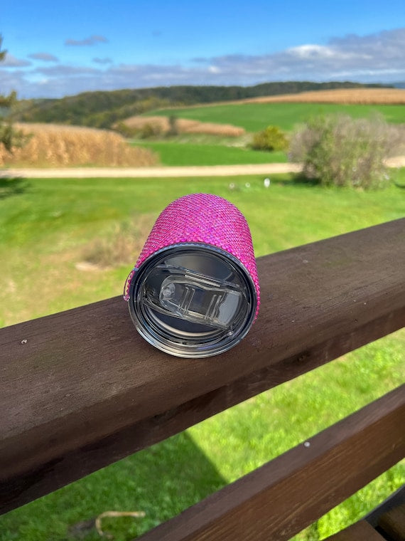 Neon Pink Rhinestone Tumbler