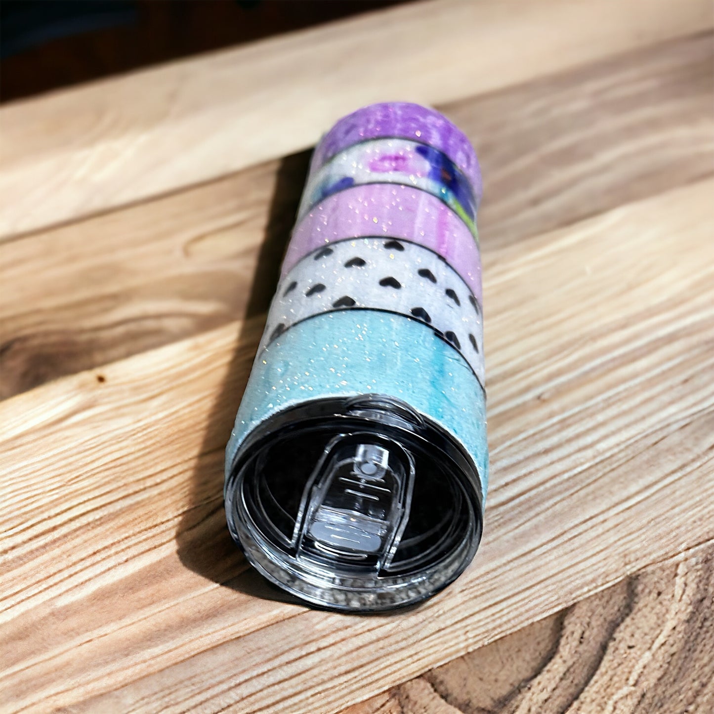 Spring Floral Glitter Tumbler.